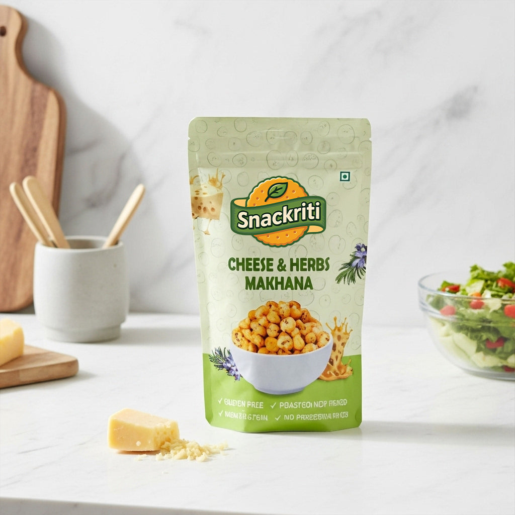 Cheese & Herbs Makhana (30 GM) – Savory, Crunchy & Flavor-Packed