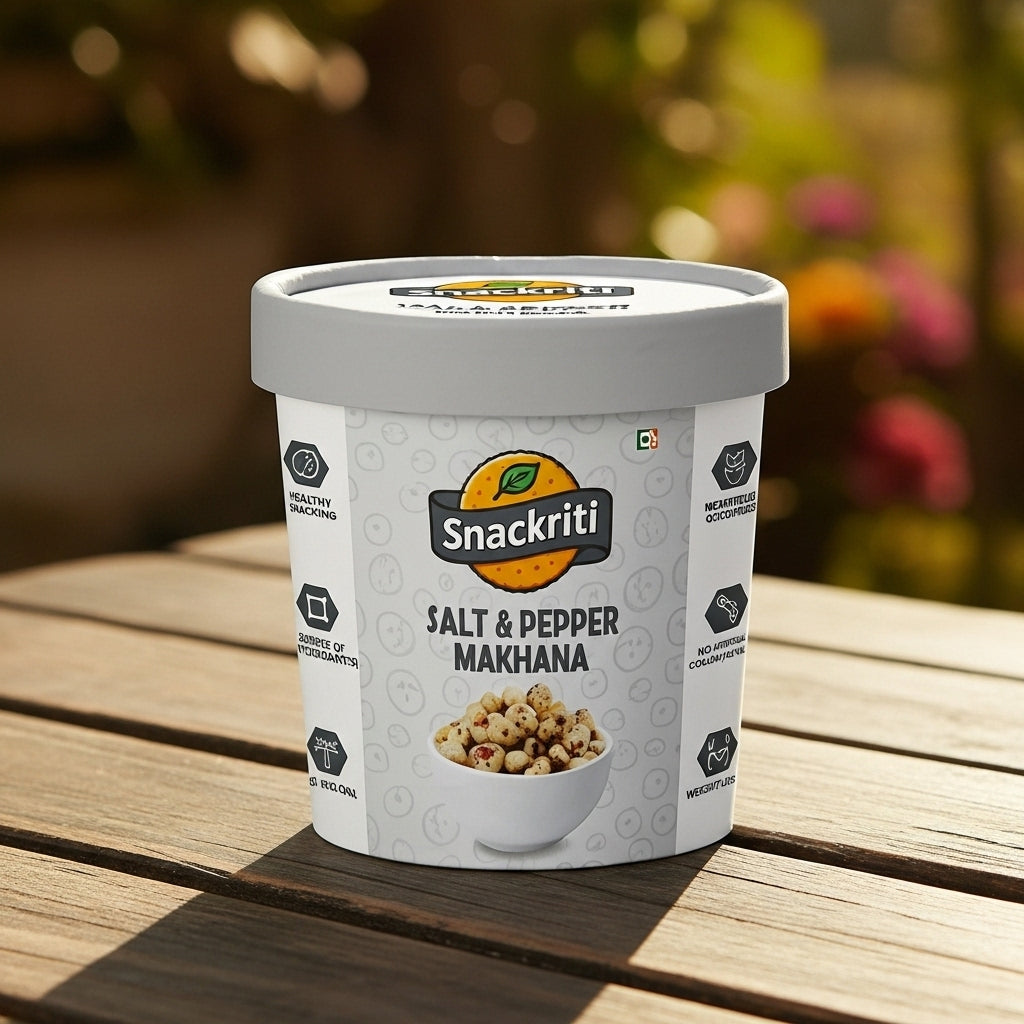 Snackriti Salt & Pepper Makhana (30 g) – Classic, Crunchy & Guilt-Free