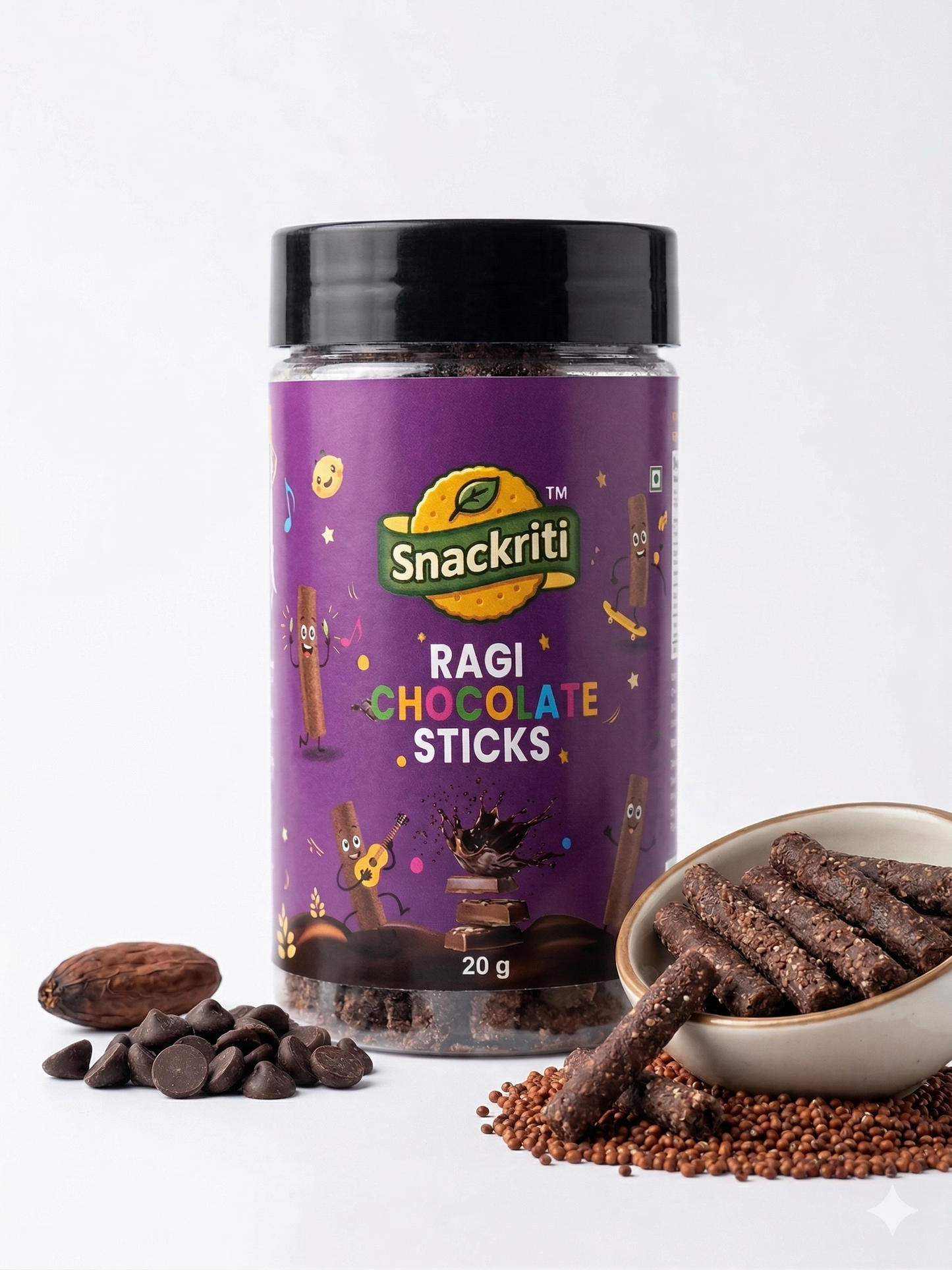 Snackriti Ragi Chocolate Sticks (20g)