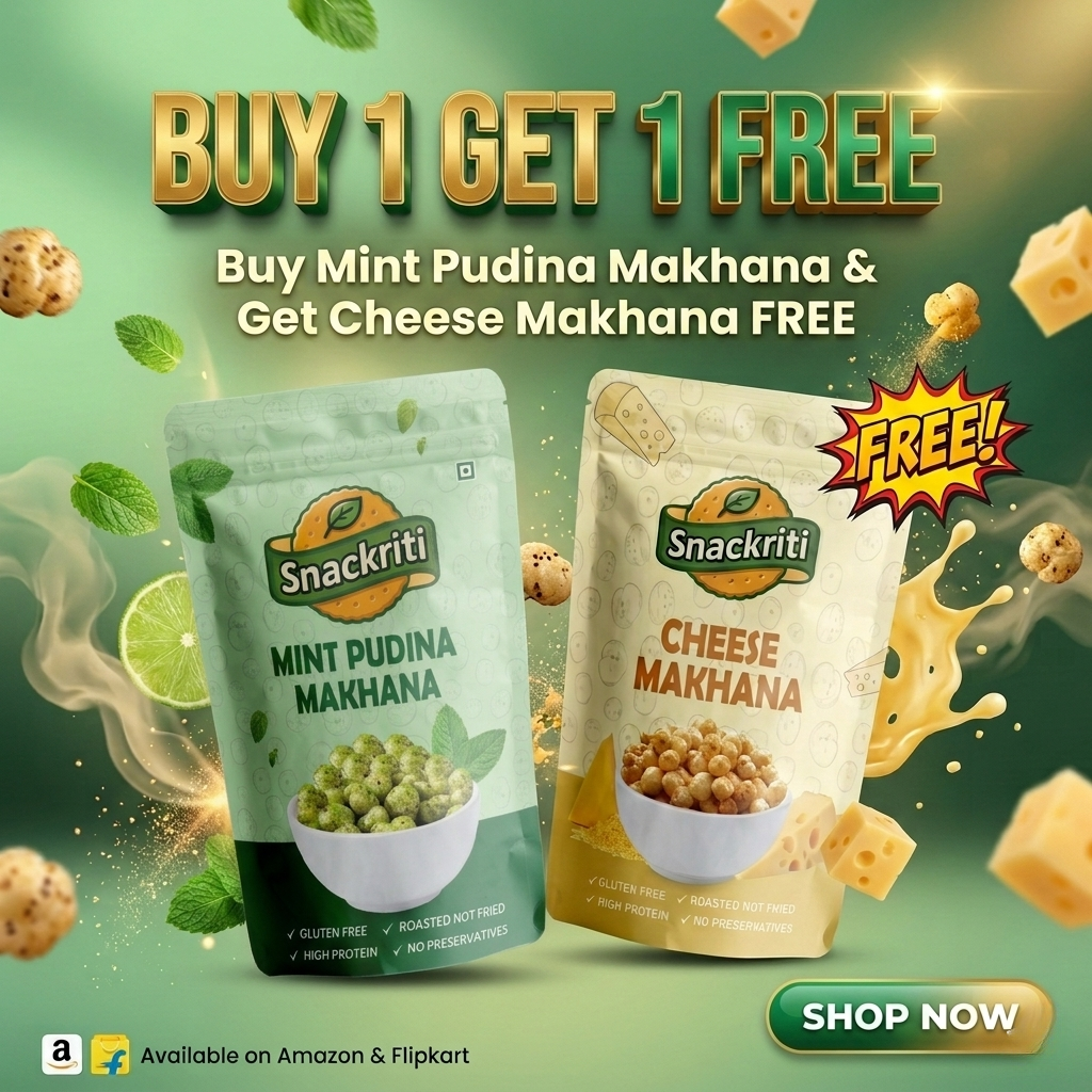 Snackriti Mint & Cheese Makhana 30g Buy 1 Get 1 Free