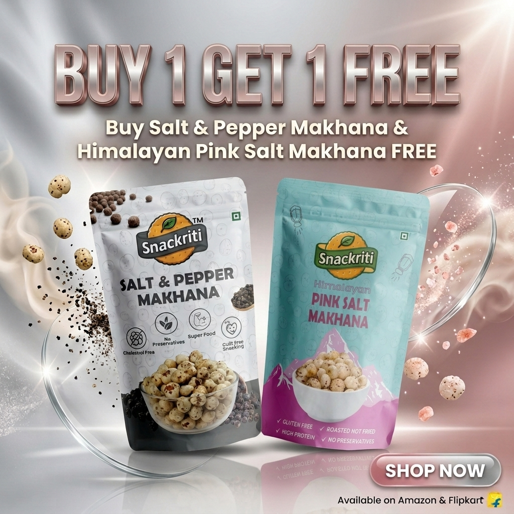 Snackriti Salt Pepper & Pink Salt Makhana 30g Buy 1 Get 1