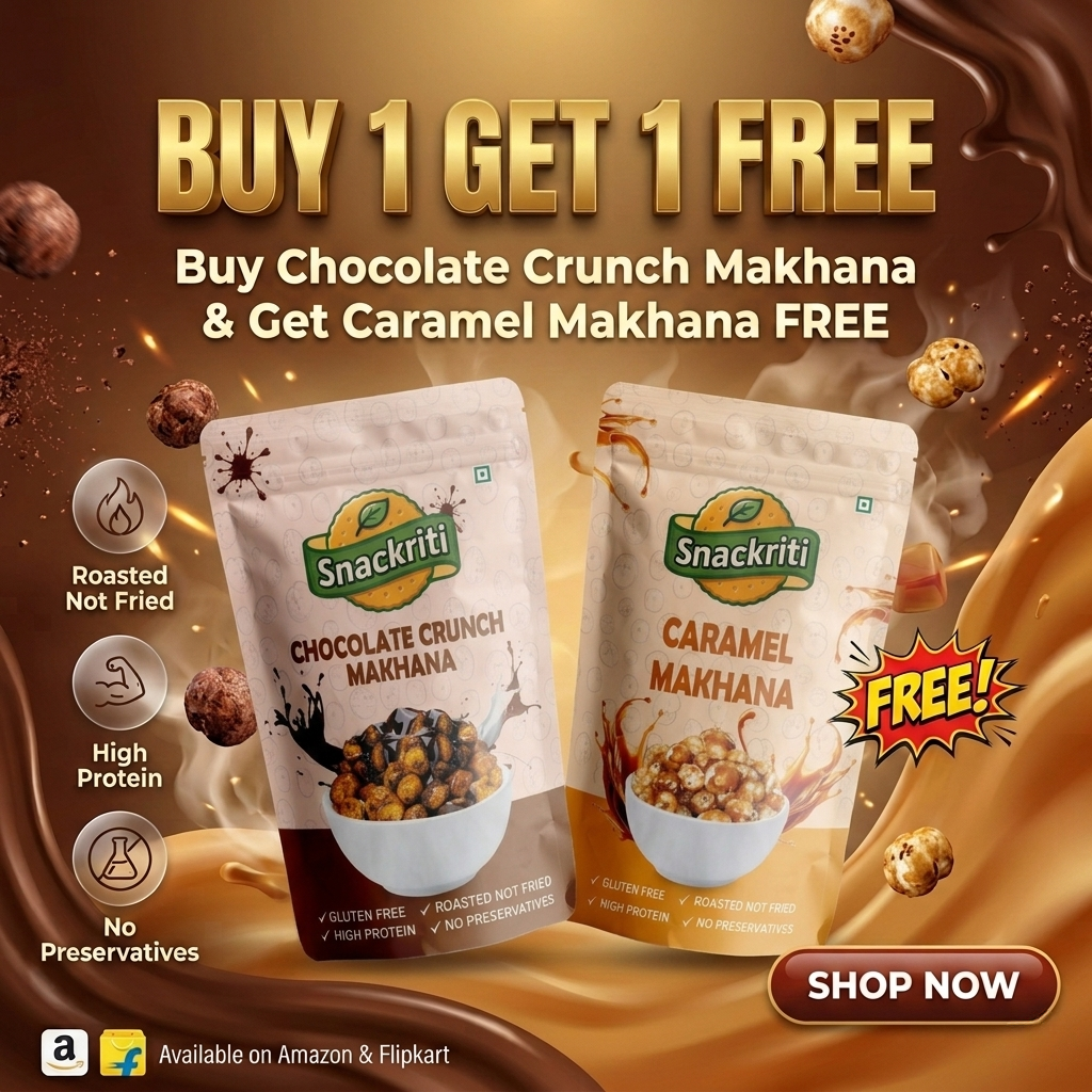 Snackriti Chocolate & Caramel Makhana (30g) Buy 1 Get 1 Free