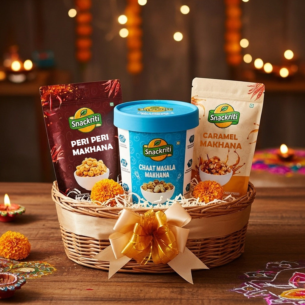 Snackriti Combo Packs | 7-Flavor Makhana Gift Boxes – Save 15 %