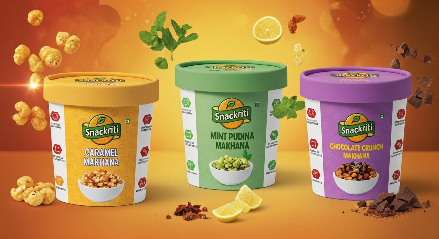 Snackriti 30g Paper Box Makhana | Best Makhana Supplier & Premium Manufacturer