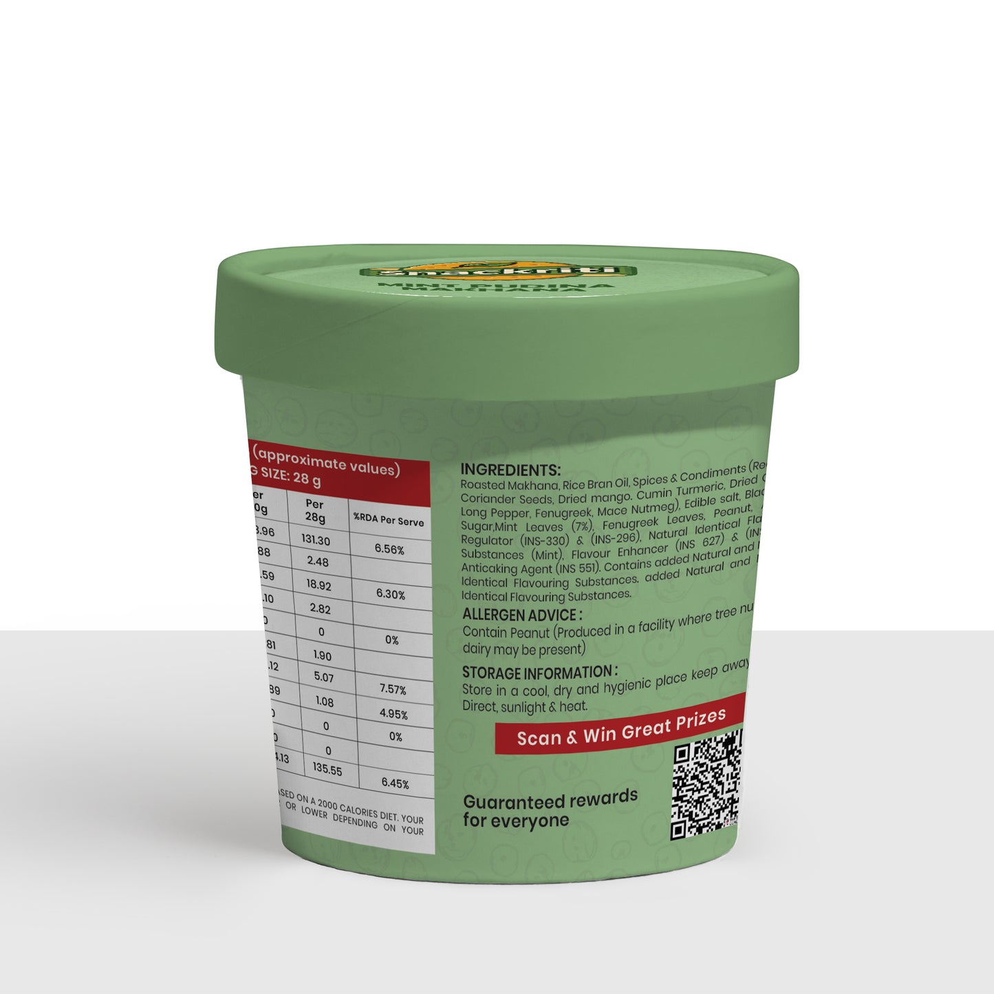 Snackriti Mint Pudina Makhana (30 g) – Refreshing, Crunchy & Deliciously Zesty