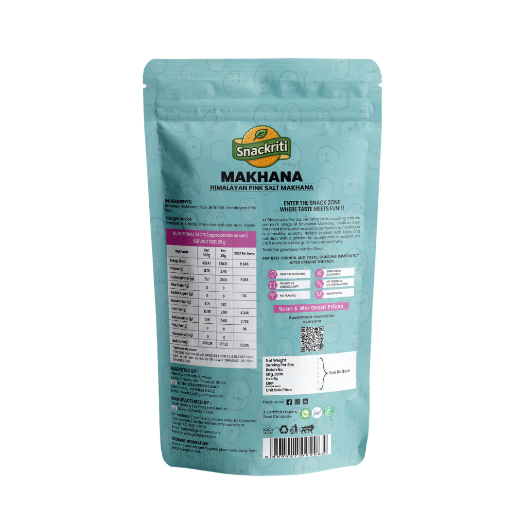 Himalayan Pink Salt Makhana (50GM)– Light, Crunchy & Wholesome