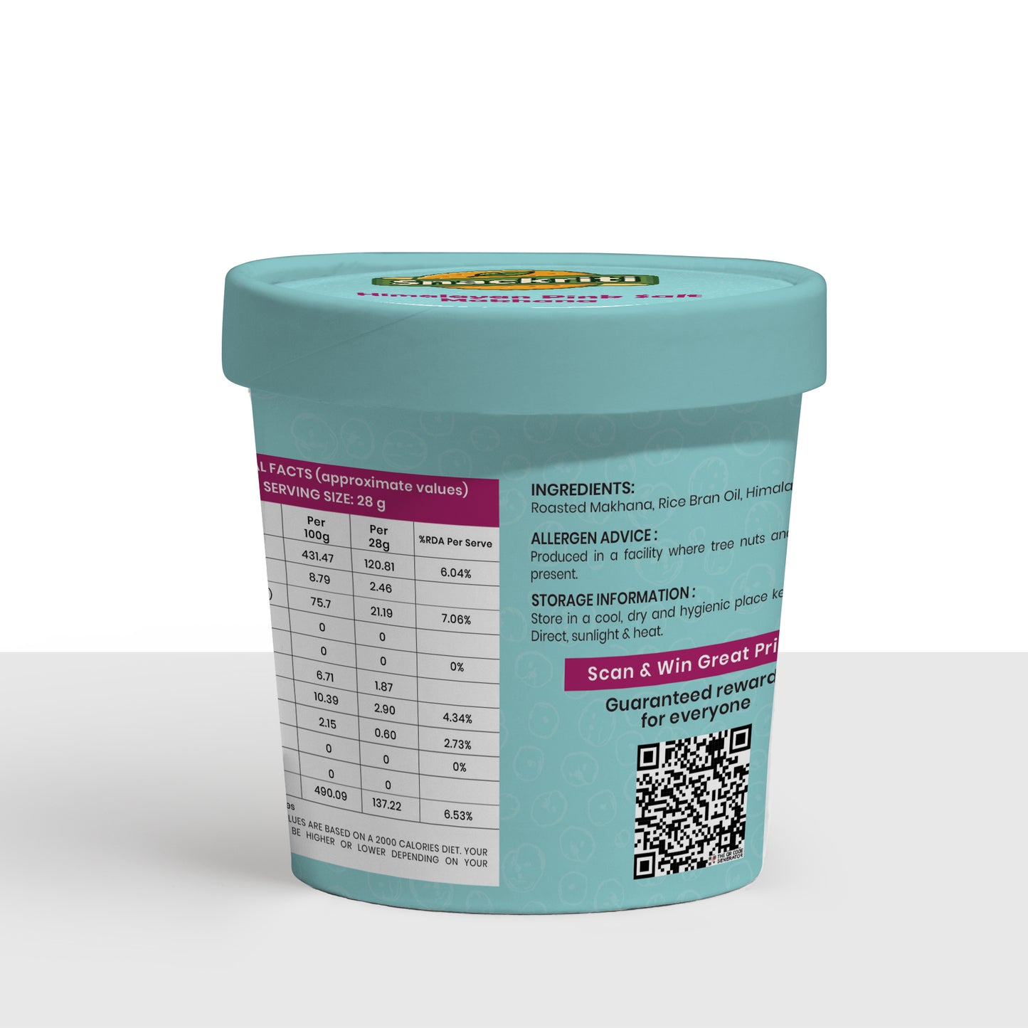 Snackriti Himalayan Pink Salt Makhana (30 g) – Light, Crunchy & Naturally Savory