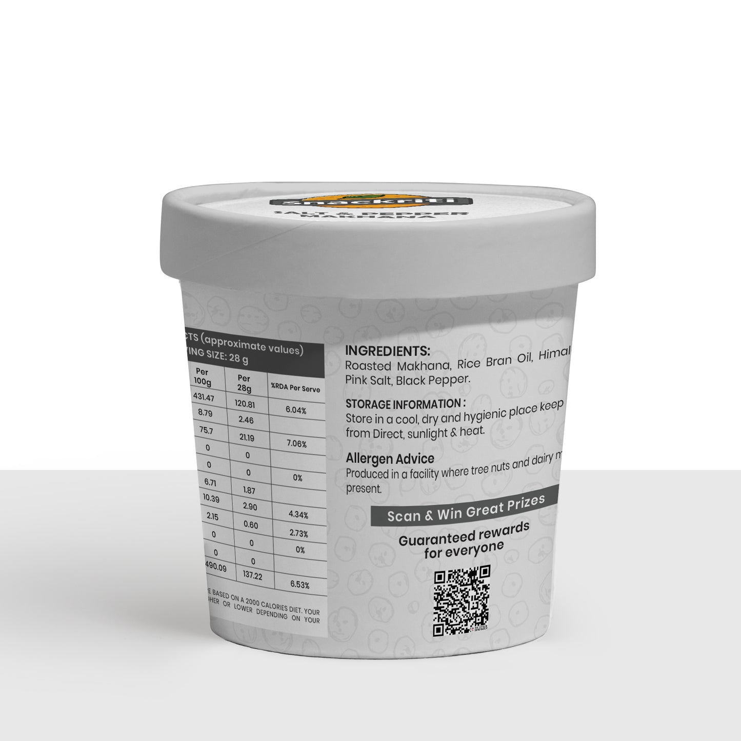 Snackriti Salt & Pepper Makhana (30 g) – Classic, Crunchy & Guilt-Free