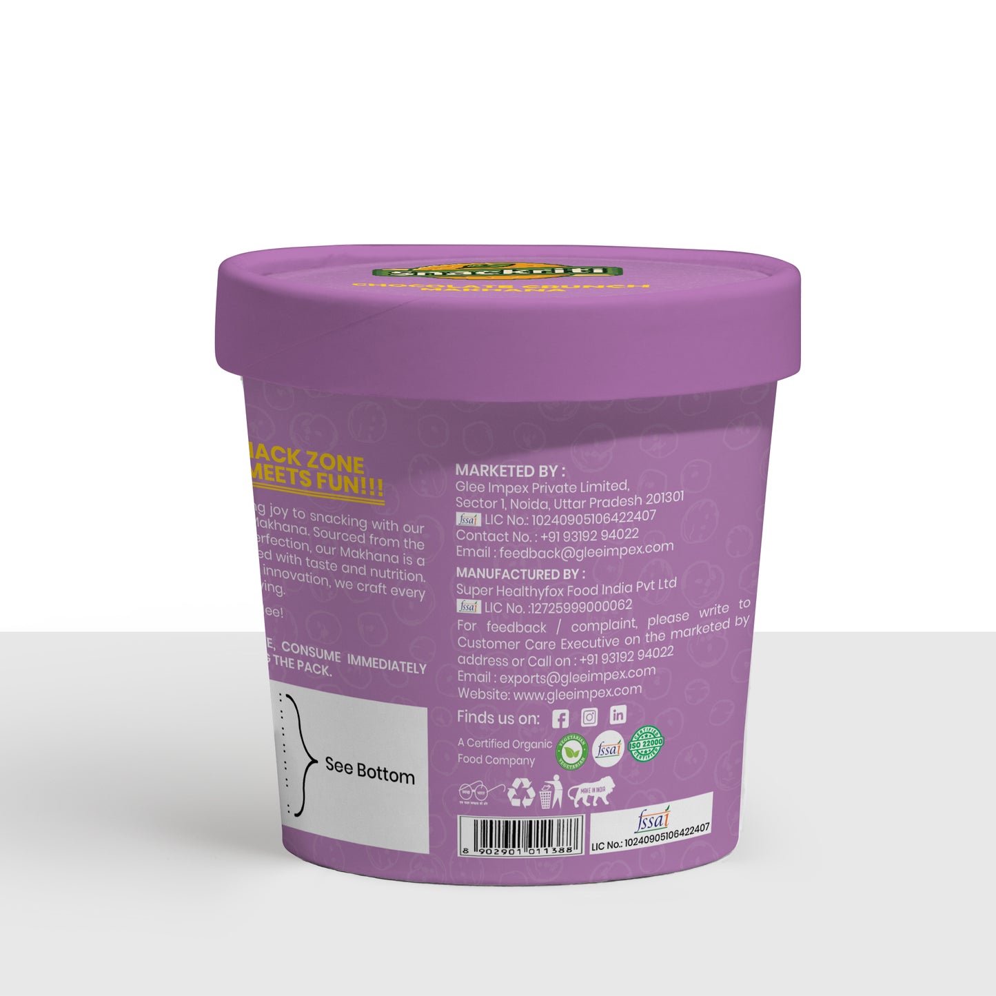 Snackriti Chocolate Crunch Makhana (30 g) – Chocolaty, Crunchy & Guilt-Free Delight