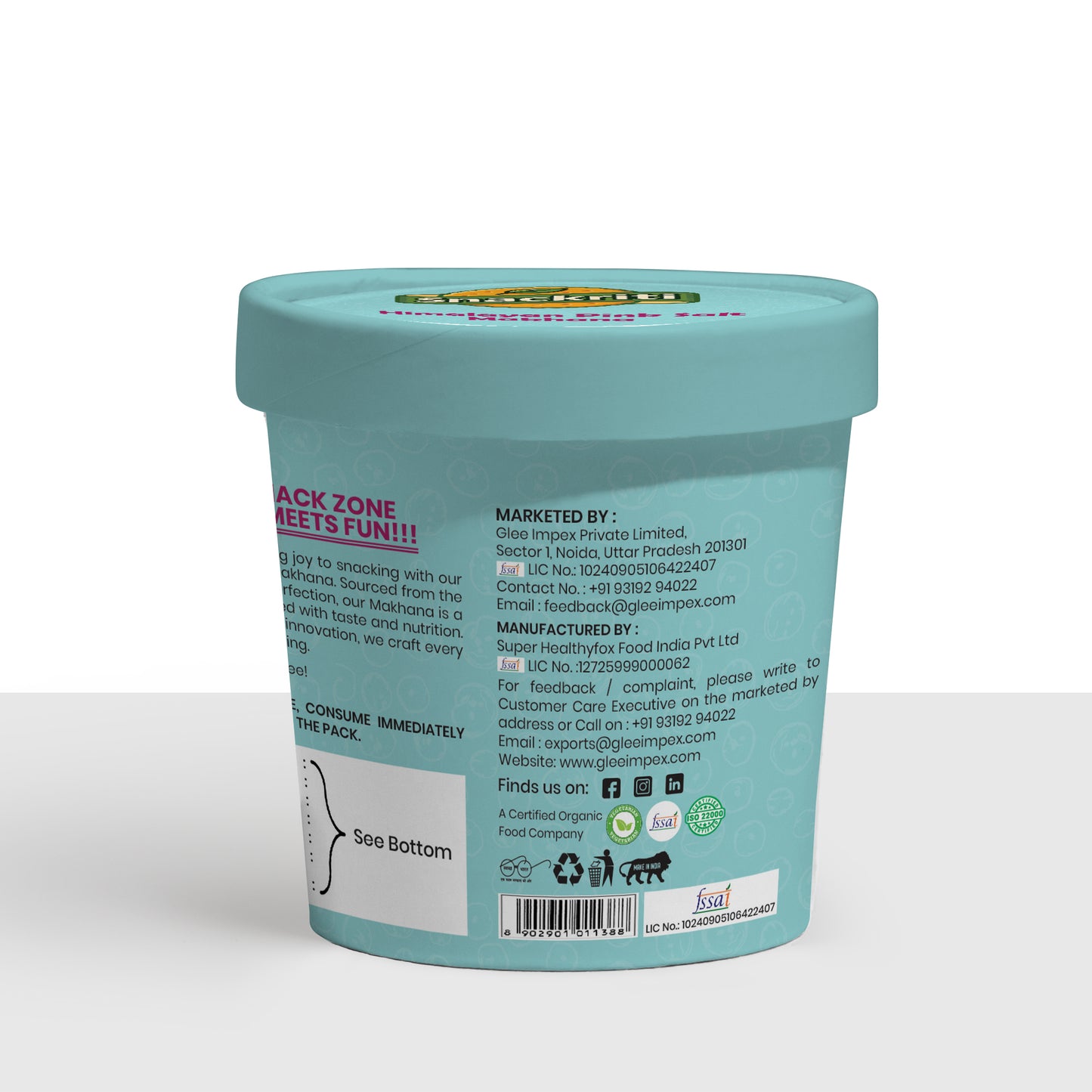 Snackriti Himalayan Pink Salt Makhana (30 g) – Light, Crunchy & Naturally Savory