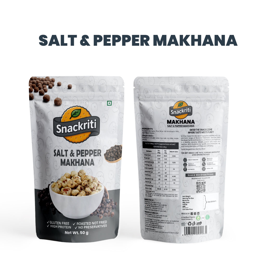 Salt & Pepper Makhana (50GM) – Classic, Crunchy & Savory