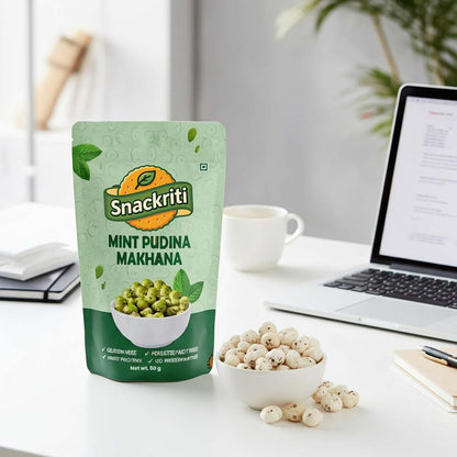 Mint Pudina Makhana  (50GM) -Light, Crunchy, and Full of Minty Flavor