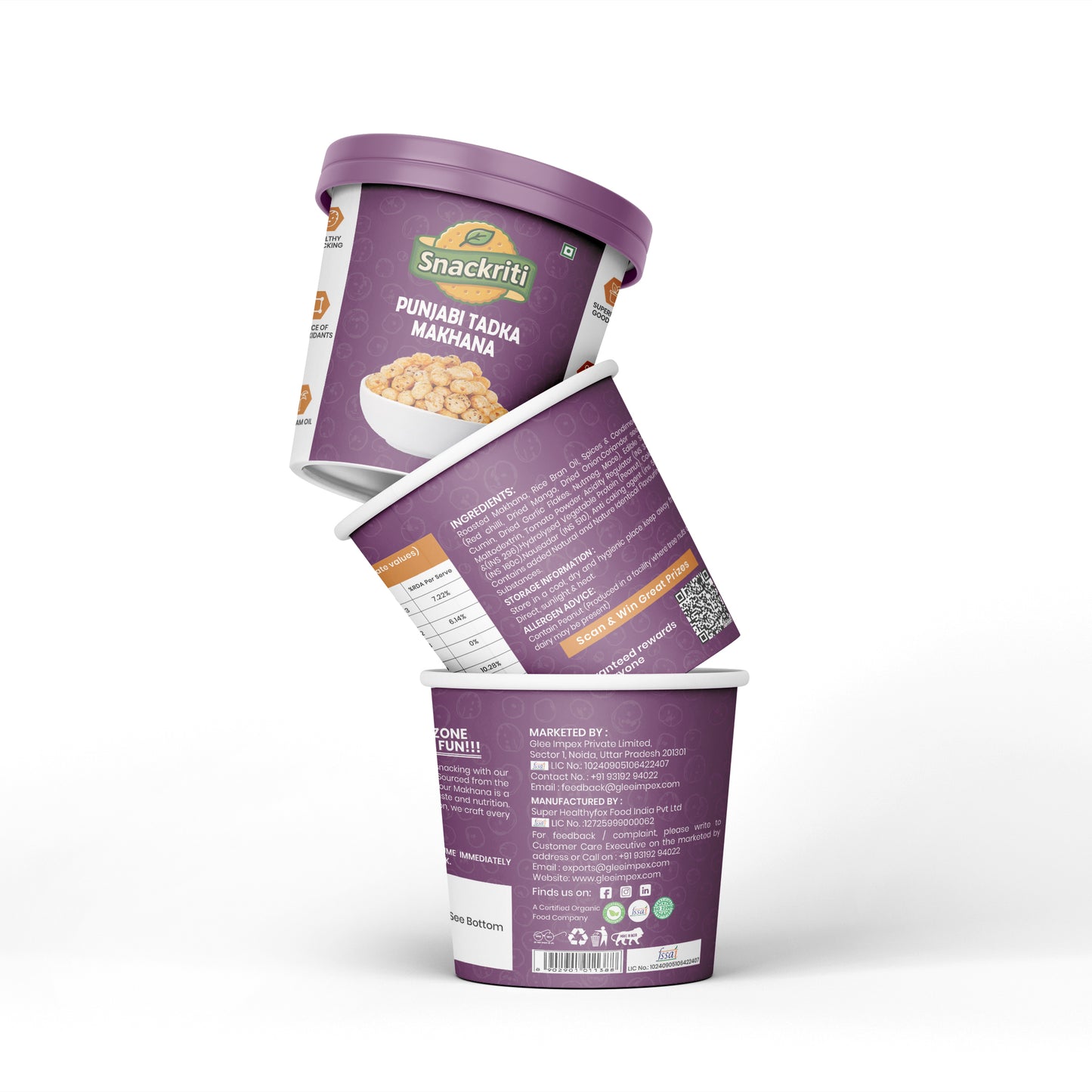 Snackriti Punjabi Tadka Makhana (30GM) – Bold, Spicy & Irresistibly Crunchy