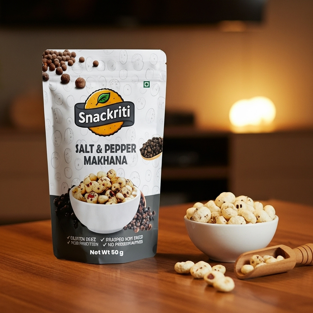 Salt & Pepper Makhana (50GM) – Classic, Crunchy & Savory