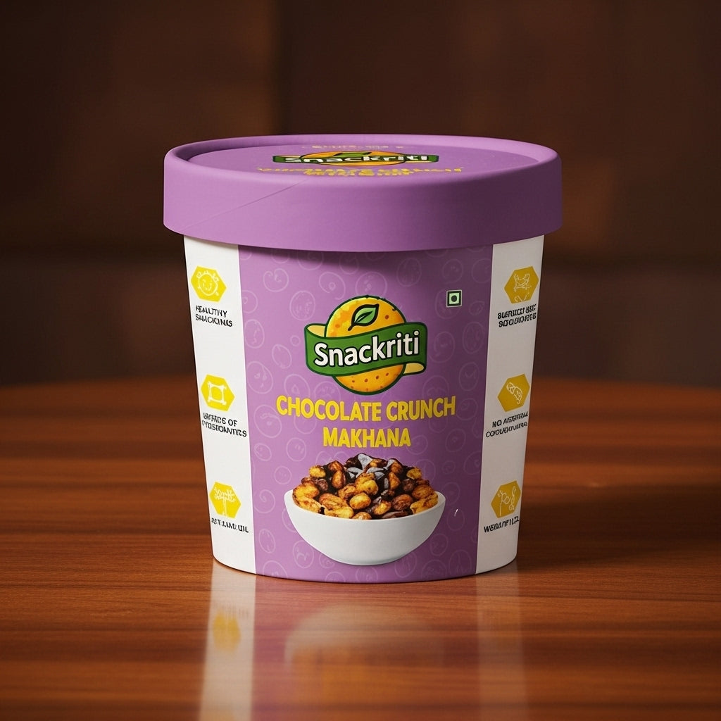 Snackriti Chocolate Crunch Makhana (30 g) – Chocolaty, Crunchy & Guilt-Free Delight