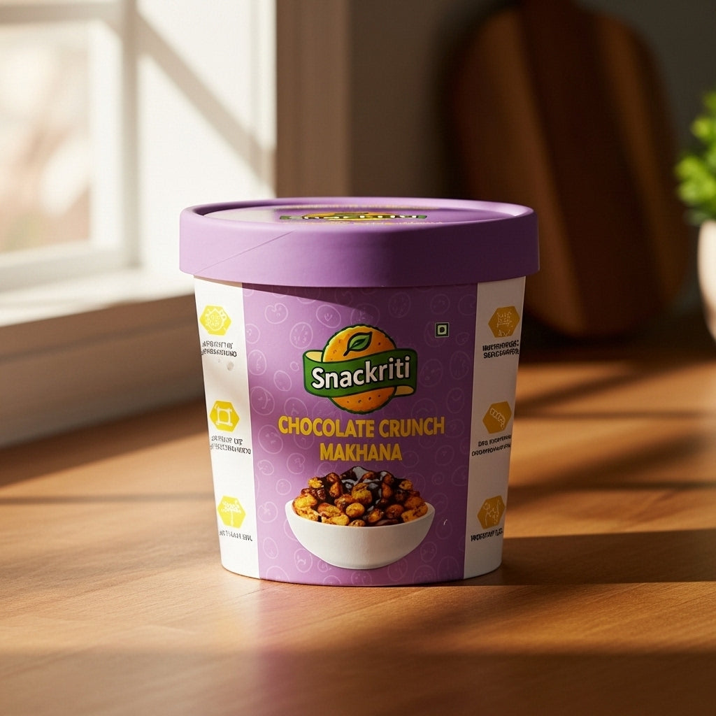 Snackriti Chocolate Crunch Makhana (30 g) – Chocolaty, Crunchy & Guilt-Free Delight