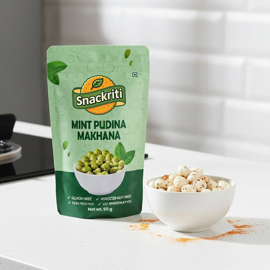 Mint Pudina Makhana  (50GM) -Light, Crunchy, and Full of Minty Flavor