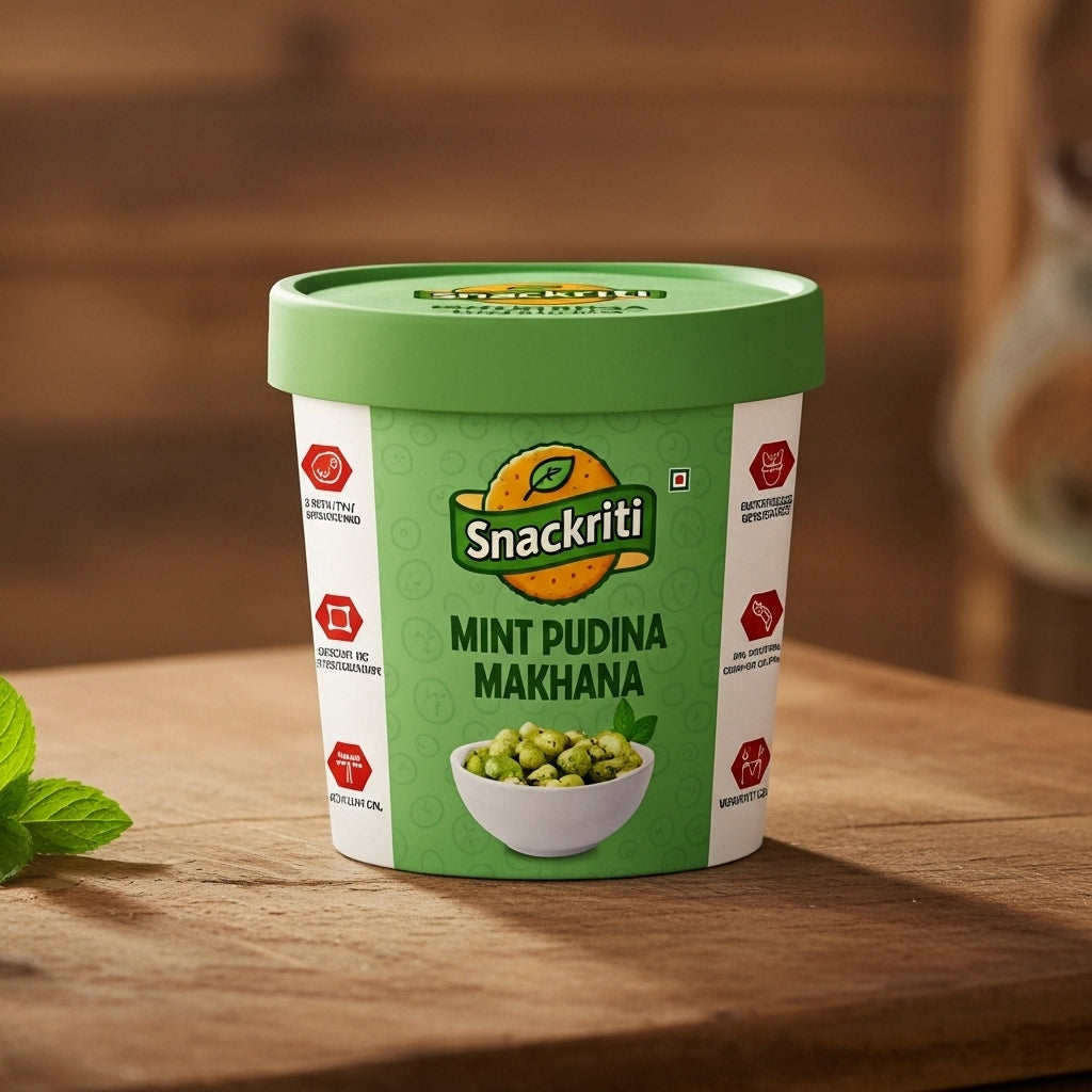 Snackriti Mint Pudina Makhana (30 g) – Refreshing, Crunchy & Deliciously Zesty