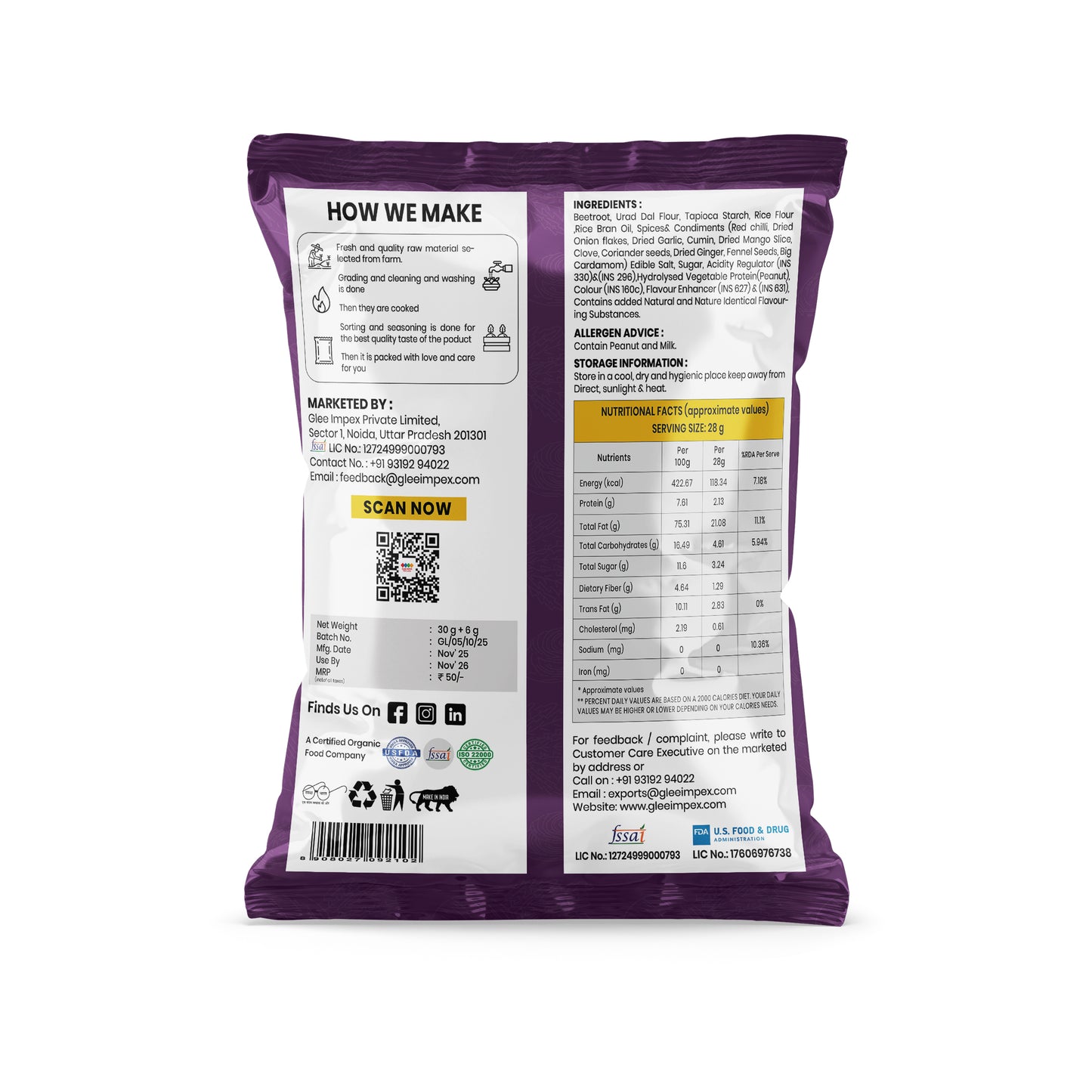 Snackriti Beetroot Chips – Healthy & Crispy Vegetable Snack