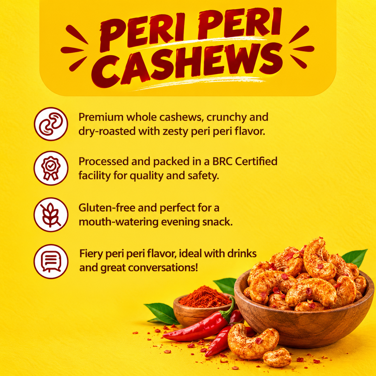 Peri Peri Cashews (250g)