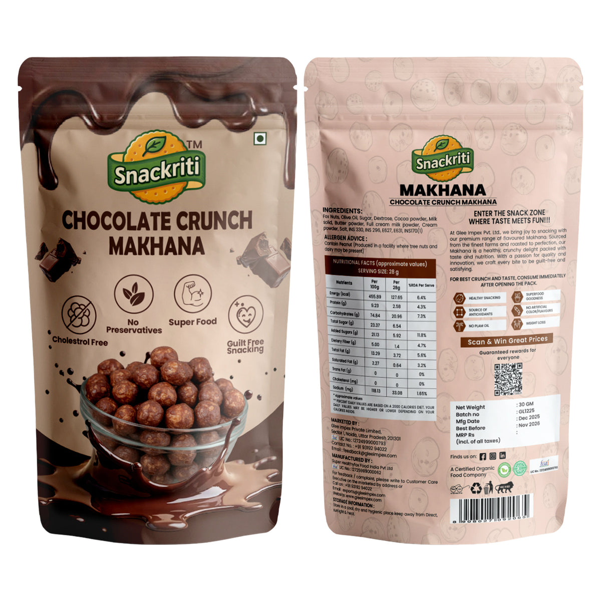 Chocolate crunch makhana (100g)