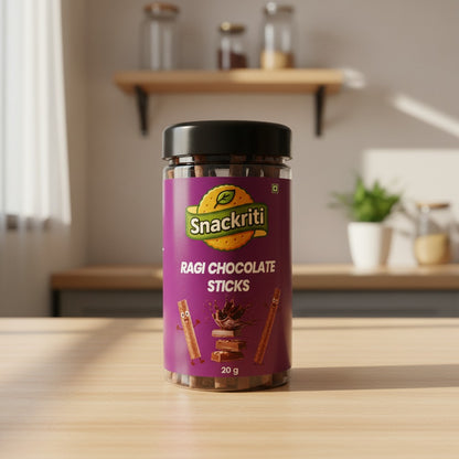 Snackriti Ragi Chocolate Sticks (30 g) – Nutritious & Delicious Finger Millet Bites