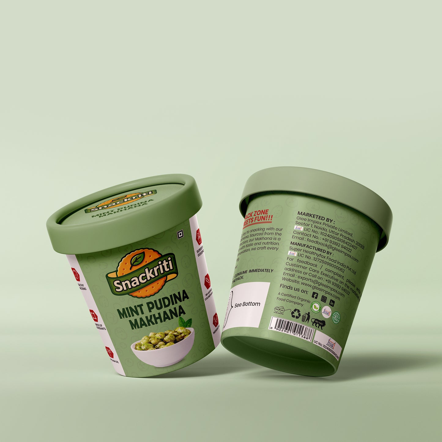 Snackriti Mint Pudina Makhana (30 g) – Refreshing, Crunchy & Deliciously Zesty