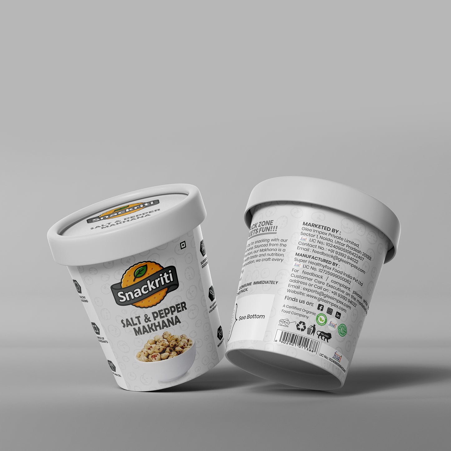 Snackriti Salt & Pepper Makhana (30 g) – Classic, Crunchy & Guilt-Free