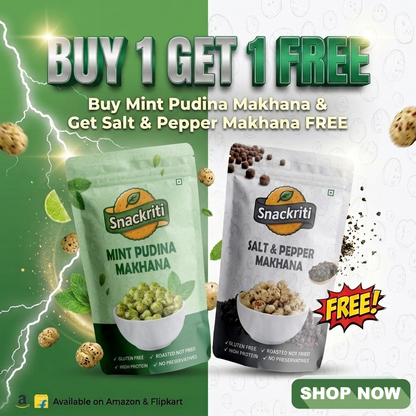 Snackriti Mint &  Salt Pepper Makhana 30g Buy 1 Get 1 Free