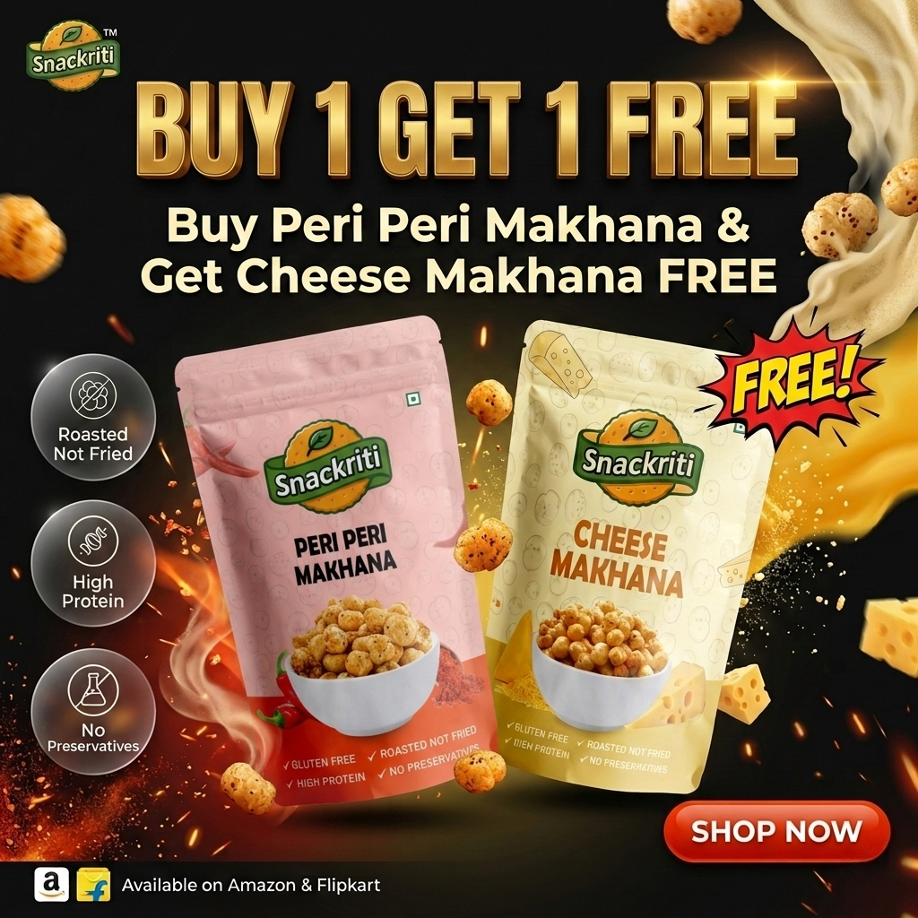 Snackriti Peri-Peri & Cheese Makhana (30g) Buy 1 Get 1 Free