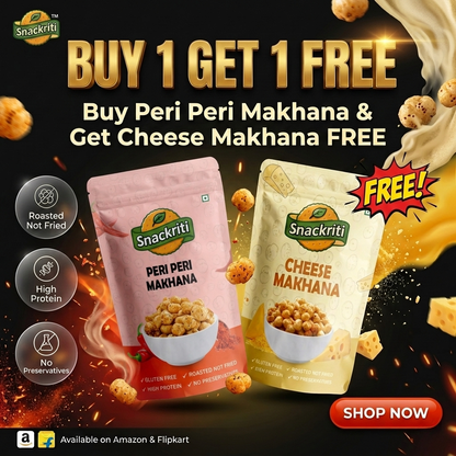 Snackriti Peri-Peri & Cheese Makhana (30g) Buy 1 Get 1 Free