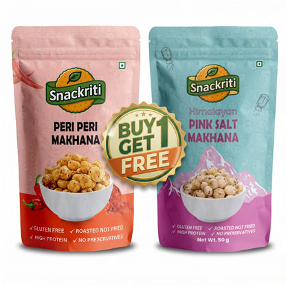 Snackriti Peri-Peri & Himalayan Pink Salt Makhana 30g Buy 1 Get 1 Free