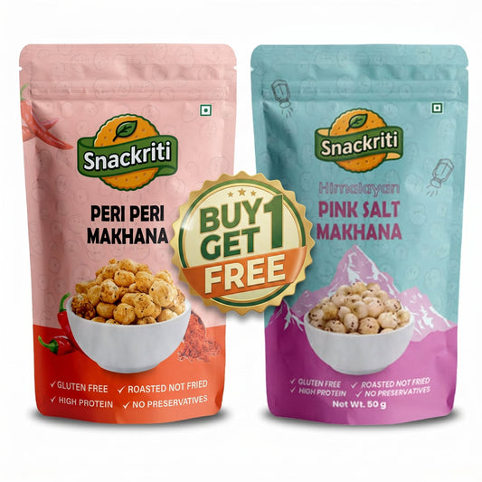Snackriti Peri-Peri & Himalayan Pink Salt Makhana 30g Buy 1 Get 1 Free
