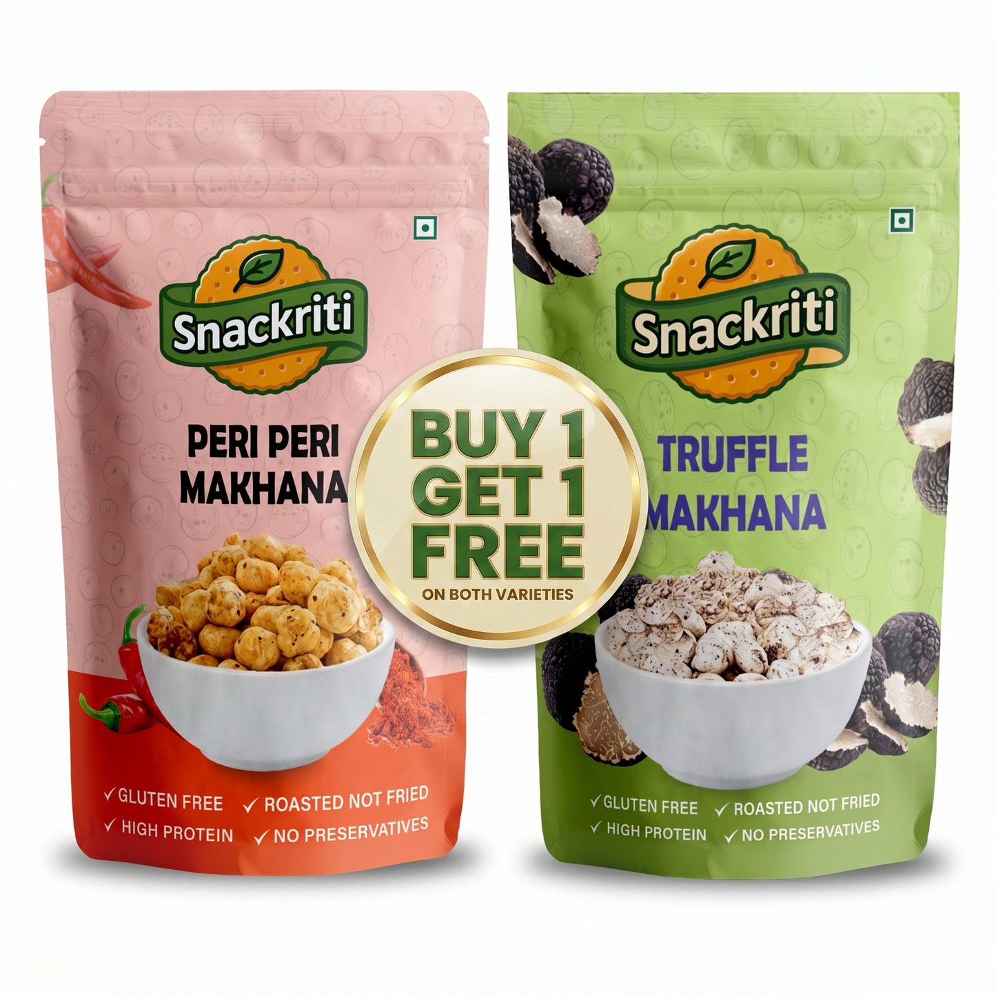 Snackriti Peri-Peri & Truffle Makhana 30g Buy 1 Get 1 Free