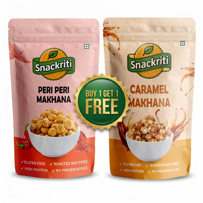 Snackriti Peri-Peri & Caramel Makhana 30g Buy 1 Get 1 Free
