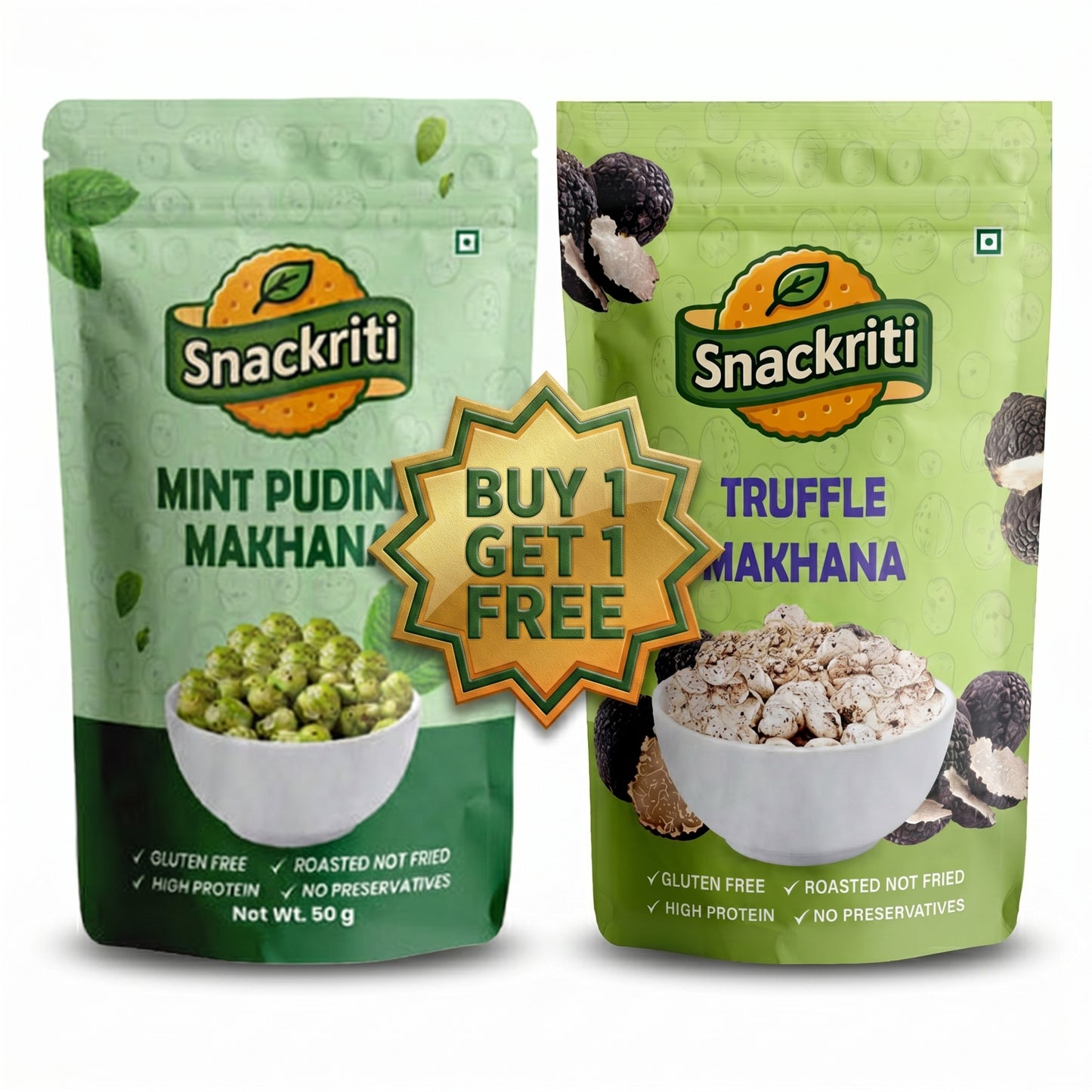 Snackriti Mint & Truffle Makhana 30g Buy 1 Get 1 Free