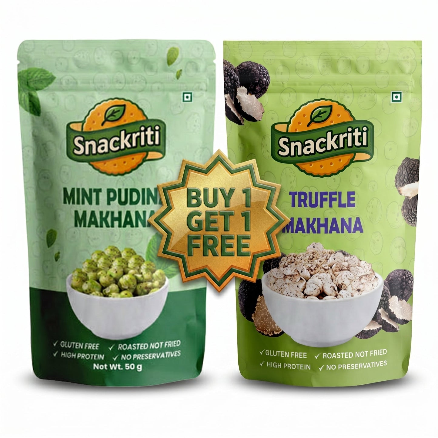 Snackriti Mint & Truffle Makhana 30g Buy 1 Get 1 Free