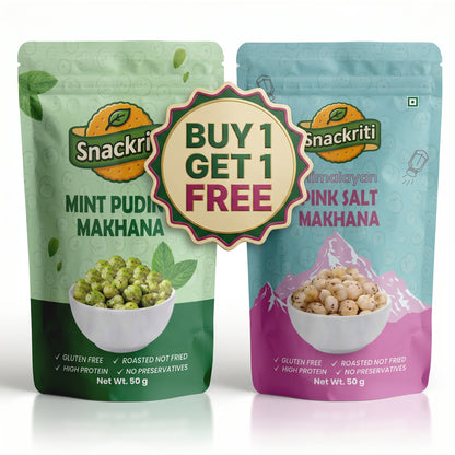 Snackriti Mint & Pink Salt Makhana 30g Buy 1 Get 1 Free