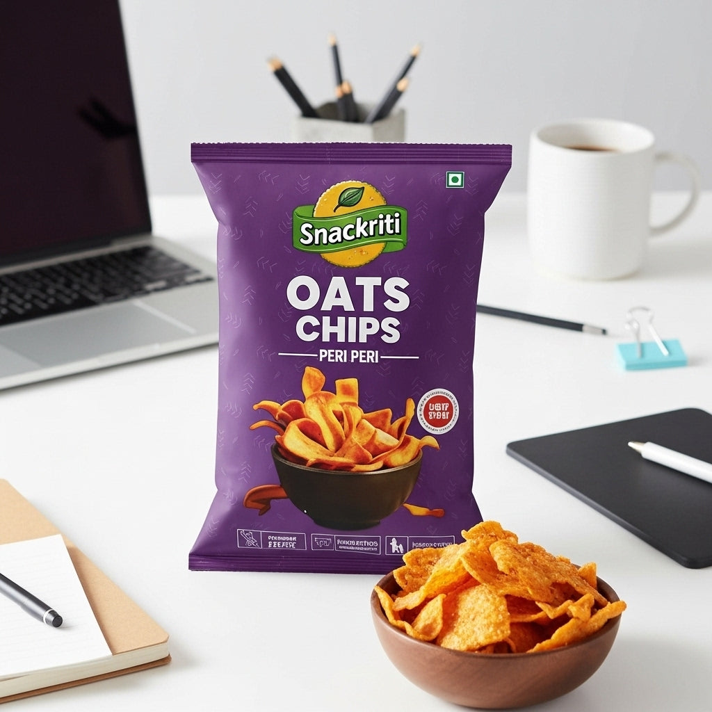 Snackriti Oats Chips – Peri-Peri Flavored, Healthy & Gluten-Free