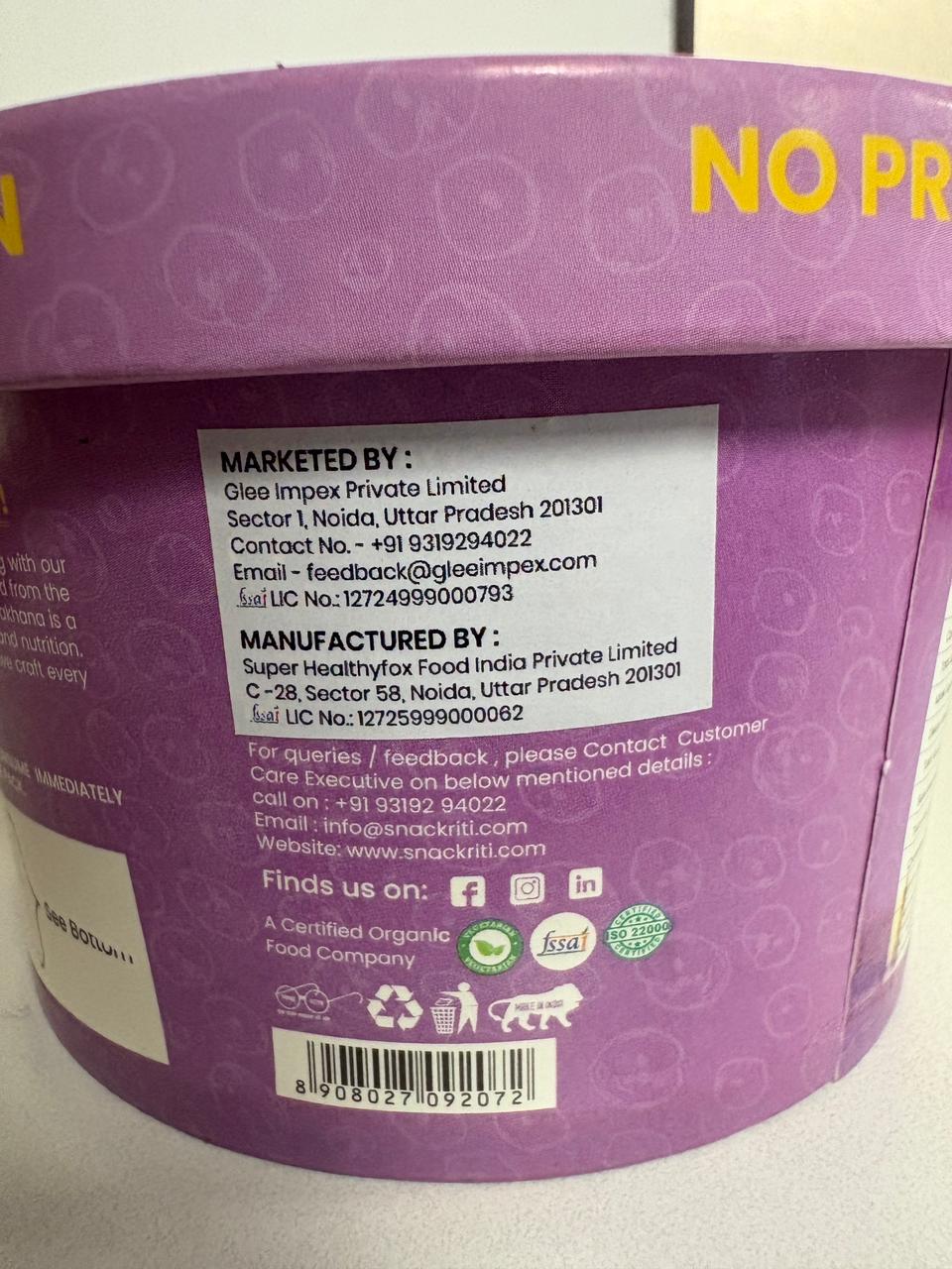 Snackriti Chocolate Crunch Makhana (30 g) – Chocolaty, Crunchy & Guilt-Free Delight