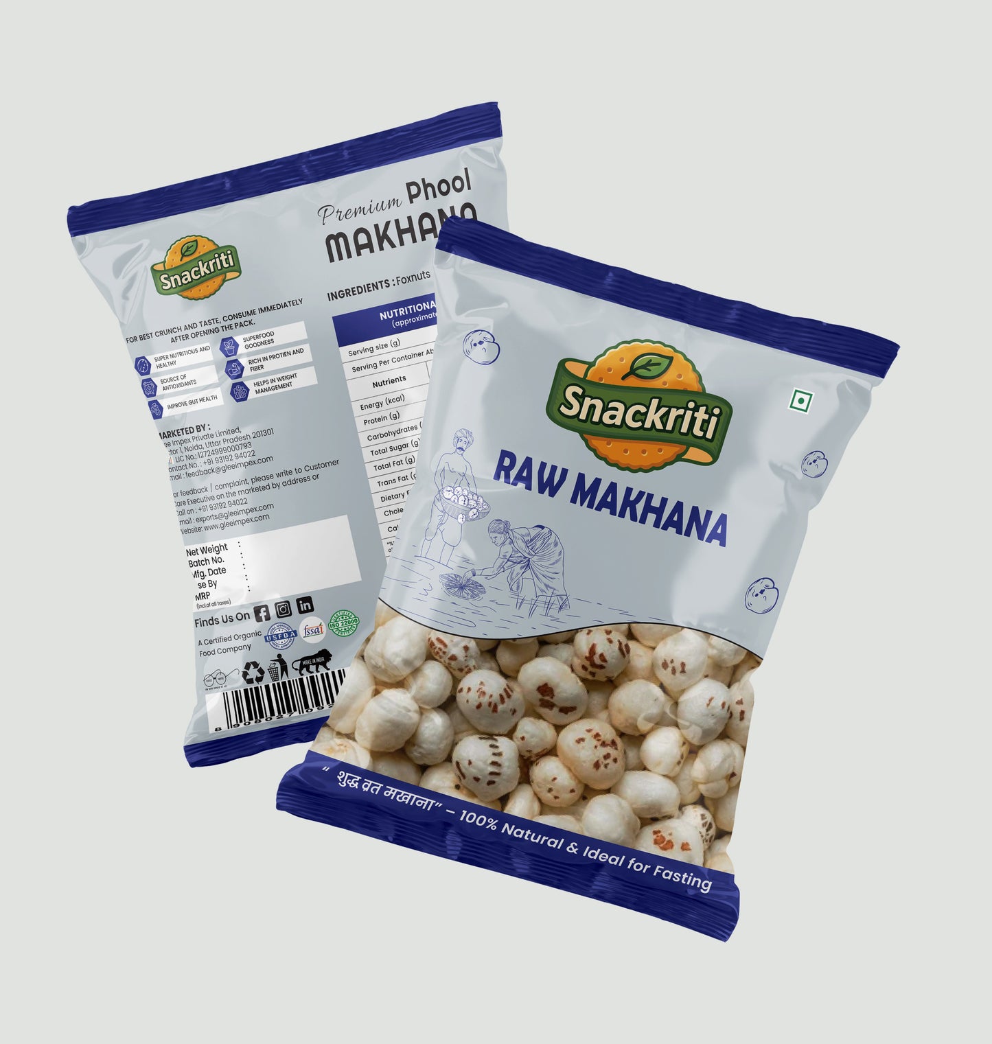 Snackriti Raw Makhana – Premium Quality, Natural & Healthy Superfood