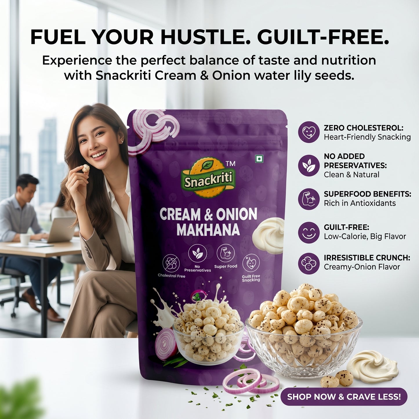 Cream & onion makhana (100g)