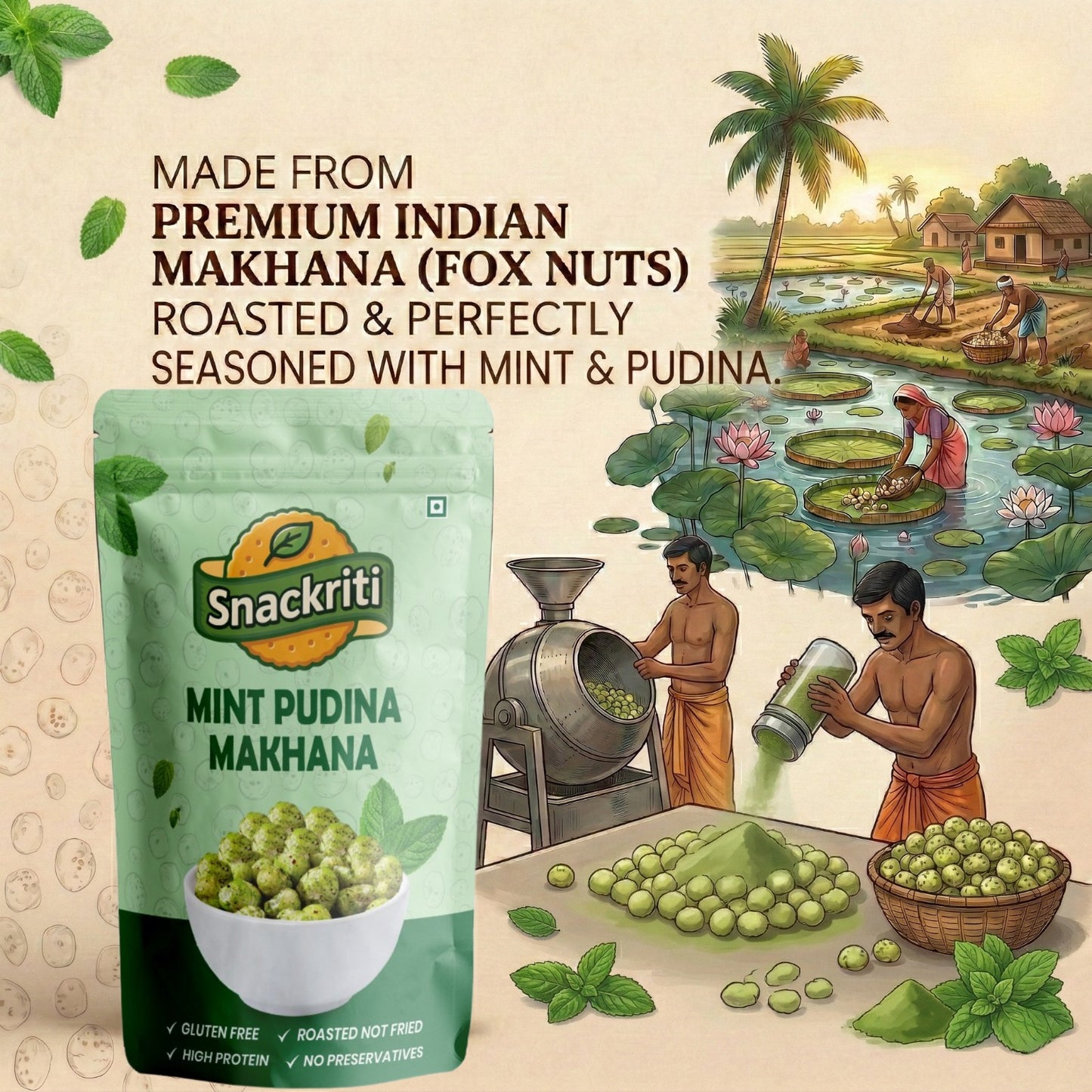 Mint Pudina Makhana  (50GM)