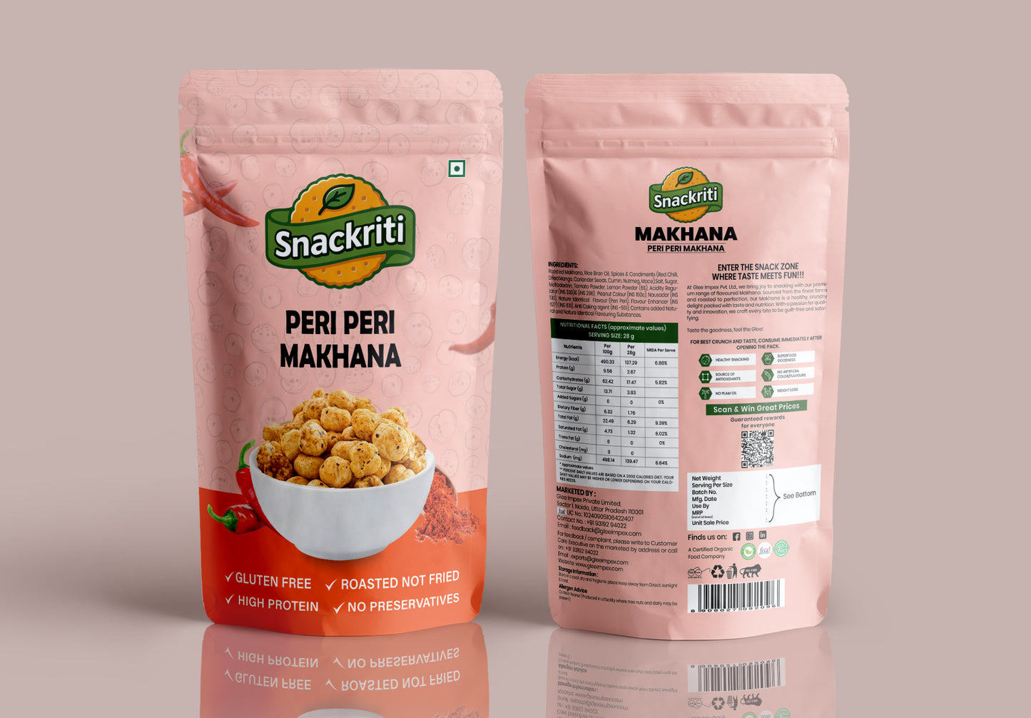 Peri Peri Makhana (30GM)-Spicy, Crunchy, and Full of Flavor