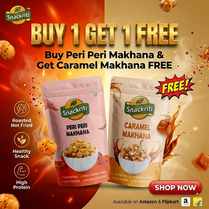 Snackriti Peri-Peri & Caramel Makhana 30g Buy 1 Get 1 Free