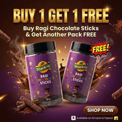 Snackriti Ragi Chocolate Sticks 20g Buy 1 Get 1 Free